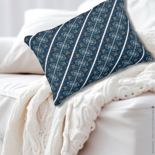 Blue Stripe Accent Pillow by Poet Adiela Akoo