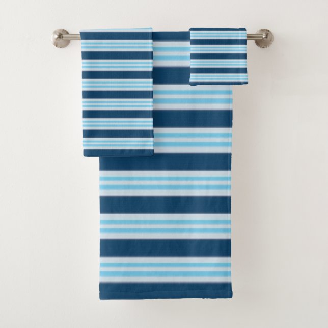 Blue Stripe Bath Towel Set (Insitu)