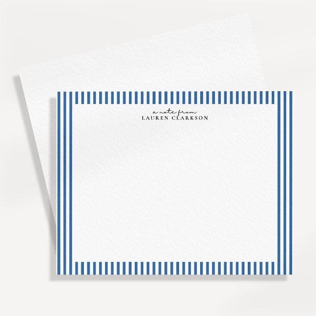 Blue Stripe Border Note Card (Creator Uploaded)