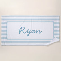 Blue Stripe Cabana Beach Club Birthday Favour 