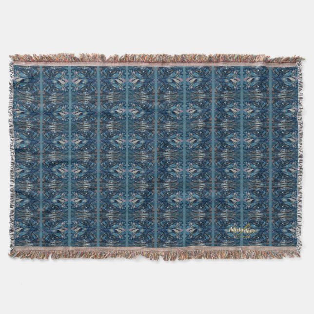 Blue Stripe Decorative Throw by Poet Adiela Akoo - (Front)