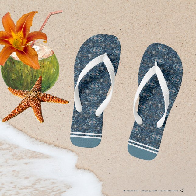 Blue Stripe Flip Flops by Poet Adiela Akoo (Blue Stripe Flip-flops by Poet Adiela Akoo. Browse my store for more great gift & decor ideas)