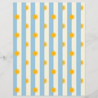 Blue Stripe Gold Sunburst Scrapbook Paper - L
