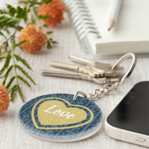 Blue Stripe Keychain by Poet Adiela Akoo