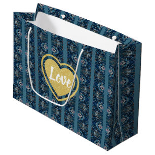 Blue Stripe LOVE Gift Bag by Poet Adiela Akoo