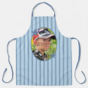 Blue Stripe Photo Template Apron