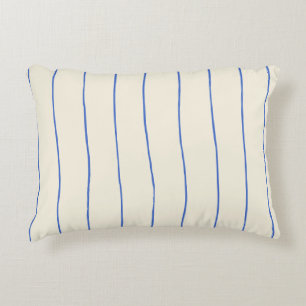 Blue Stripe Pillow Cover – Soft Cream Decorative