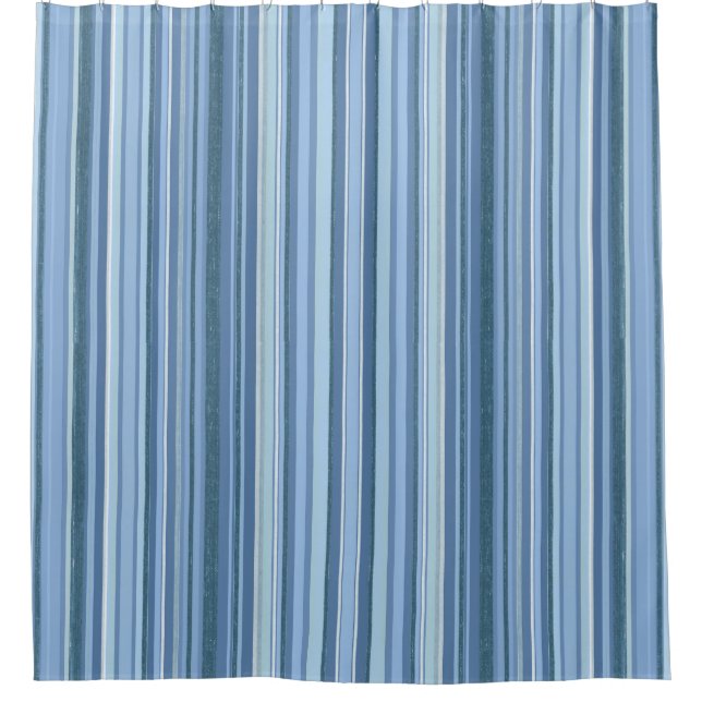 Blue Stripe Shower Curtain (Front)