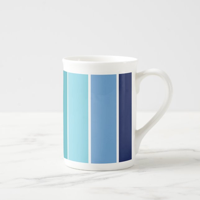 Blue Striped Bone China Mug (Right)