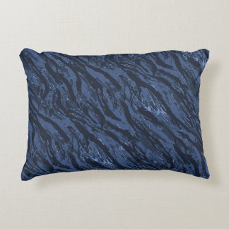 Blue Striped Camo Decorative Cushion