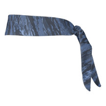 Blue Striped Camo Head Wrap