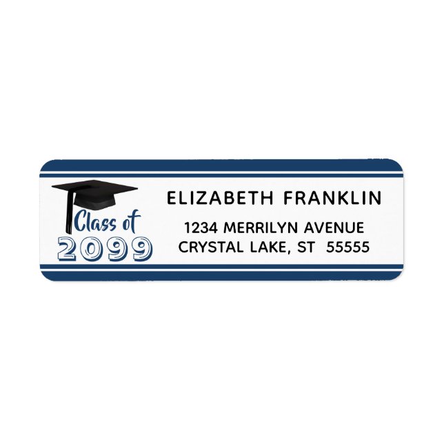 Blue Striped Class of 20XX | Editable Colour (Front)