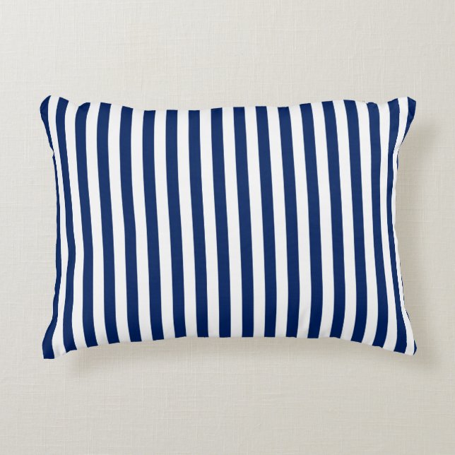 Blue Striped Decorative Cushion (Front)