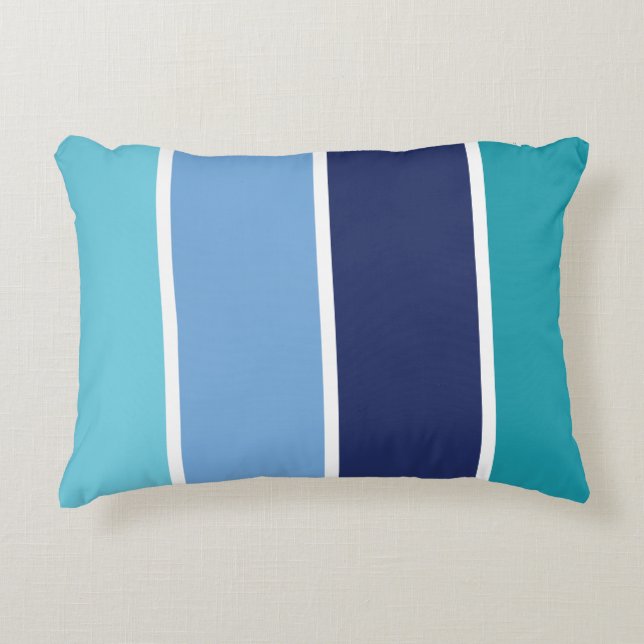 Blue Striped Decorative Cushion (Front)