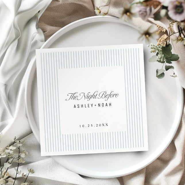 Blue Striped Elegance Classy The Night Before Napkin (Blue Striped Elegance Classy The Night Before Napkins)