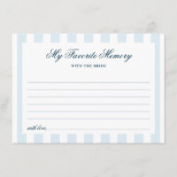 Blue Striped Favourite Memory Bridal Shower