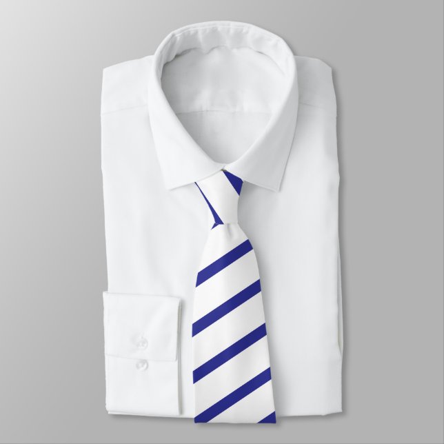 Blue Striped On White Tie (Tied)