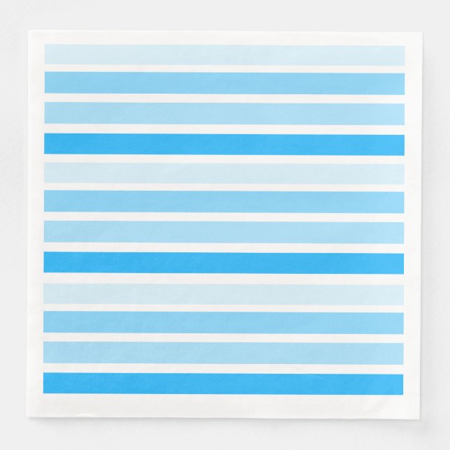 Blue Striped Paper Dinner Napkins (Front)