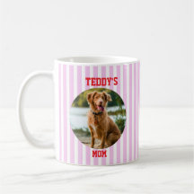 Blue Striped Personalised Dog Mum