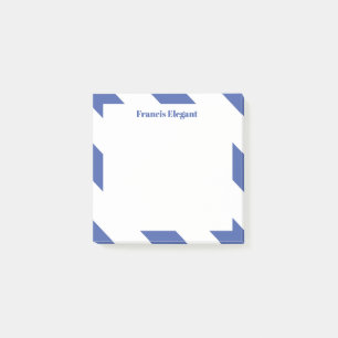Blue Striped Personalised Post It Notes