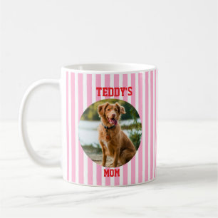 Blue Striped Personalized Dog Mum Coffee Mug