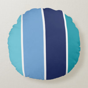 Blue Striped Round Cushion
