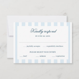 Blue Striped RSVP Card