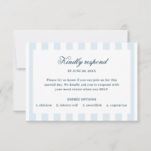 Blue Striped RSVP Card