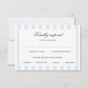 Blue Striped RSVP Card