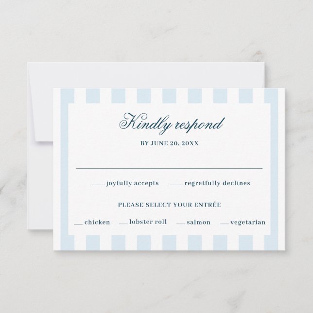 Blue Striped RSVP Card (Front)