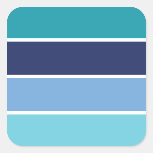 Blue Striped Square Sticker (Front)