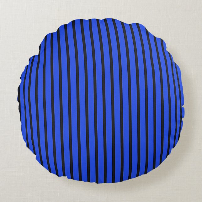 Blue Striped texture Round Cushion (Front)