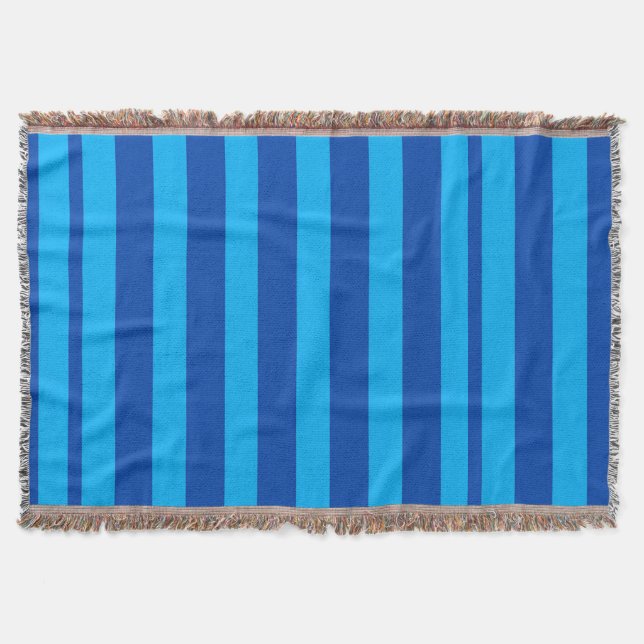 Blue Striped texture Throw Blanket (Front)