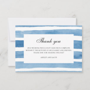 Blue striped thank you watercolor Nautical wedding