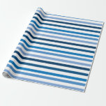 Blue  Striped White Wrapping Paper<br><div class="desc">Colourful blue and white stripes.</div>