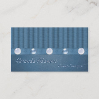 Blue Stripes and Beads Customisable Designer Business Card