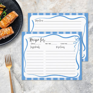 Blue Stripes and Lemons Recipe Card