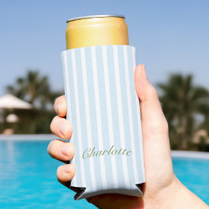 Blue Stripes Bachelorette Party Seltzer Can Cooler