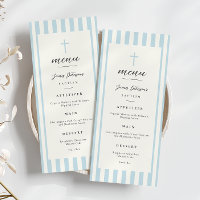 Blue Stripes Baptism Flat Menu