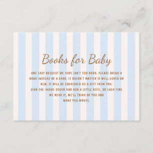 Blue Stripes Books for Baby Enclosure Card