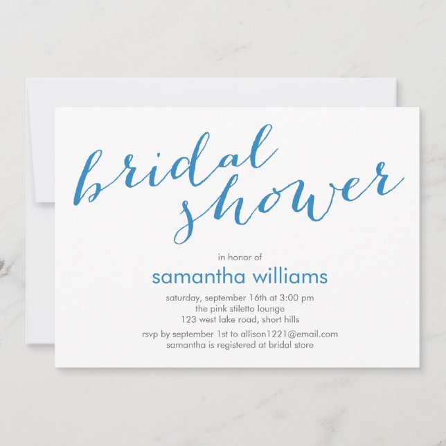 Blue Stripes Bridal Shower Invitation (Front)