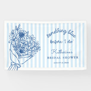 Blue Stripes Bridal Shower Welcome Banner