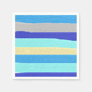 Blue Stripes Brushstrokes  Napkin