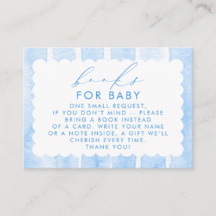 Blue Stripes Cute Books For Baby Request Enclosure Card