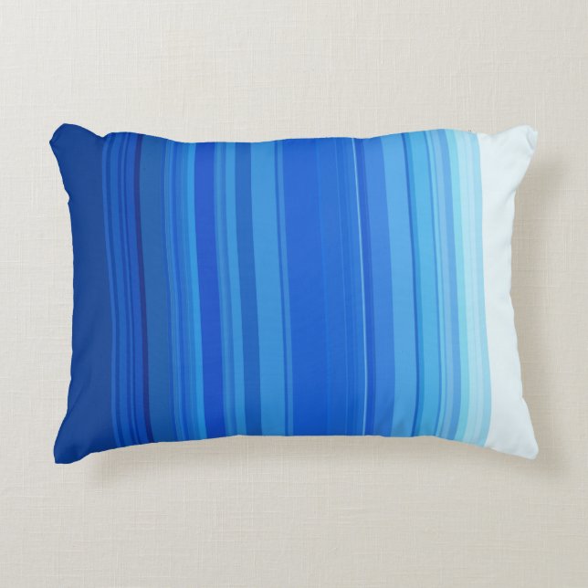 Blue Stripes Decorative Cushion (Front)