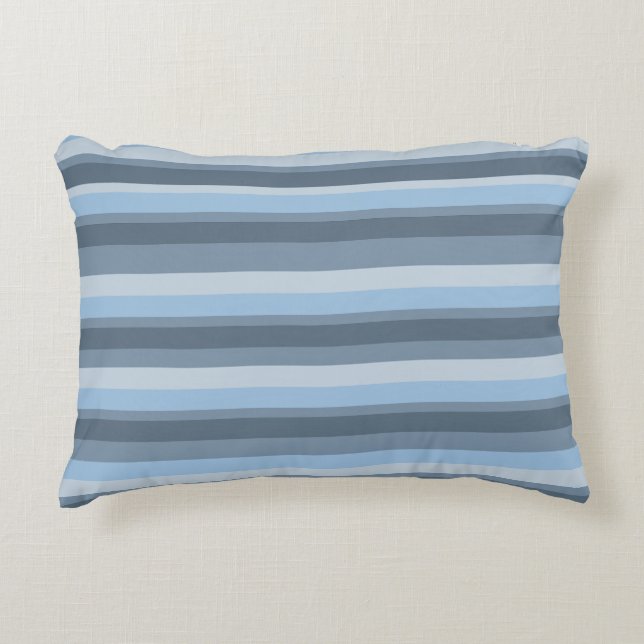 Blue stripes decorative cushion (Front)