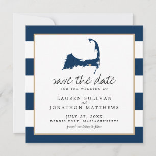 Blue Stripes Dennis Port Cape Cod Save the Date
