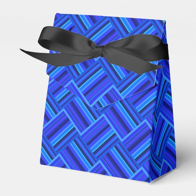 Blue stripes diagonal weave pattern favour box (Front Side)