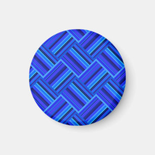 Blue stripes diagonal weave pattern magnet