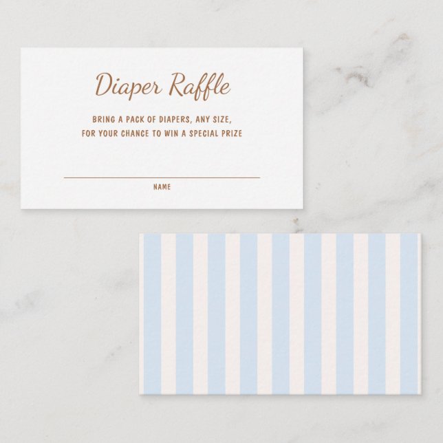 Blue Stripes Diaper Raffle Enclosure Card (Front/Back)